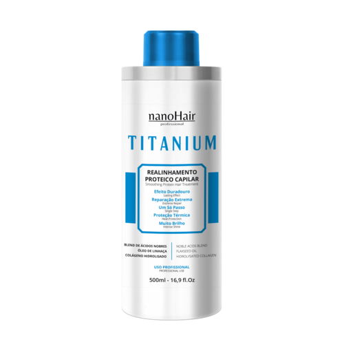 Realinhamento nanoHair Titanium 500ml - Um Só Passo - Liso Perfeito (Zero Formol)